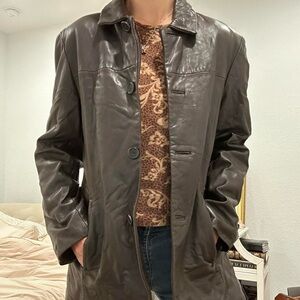 Brown real leather jacket